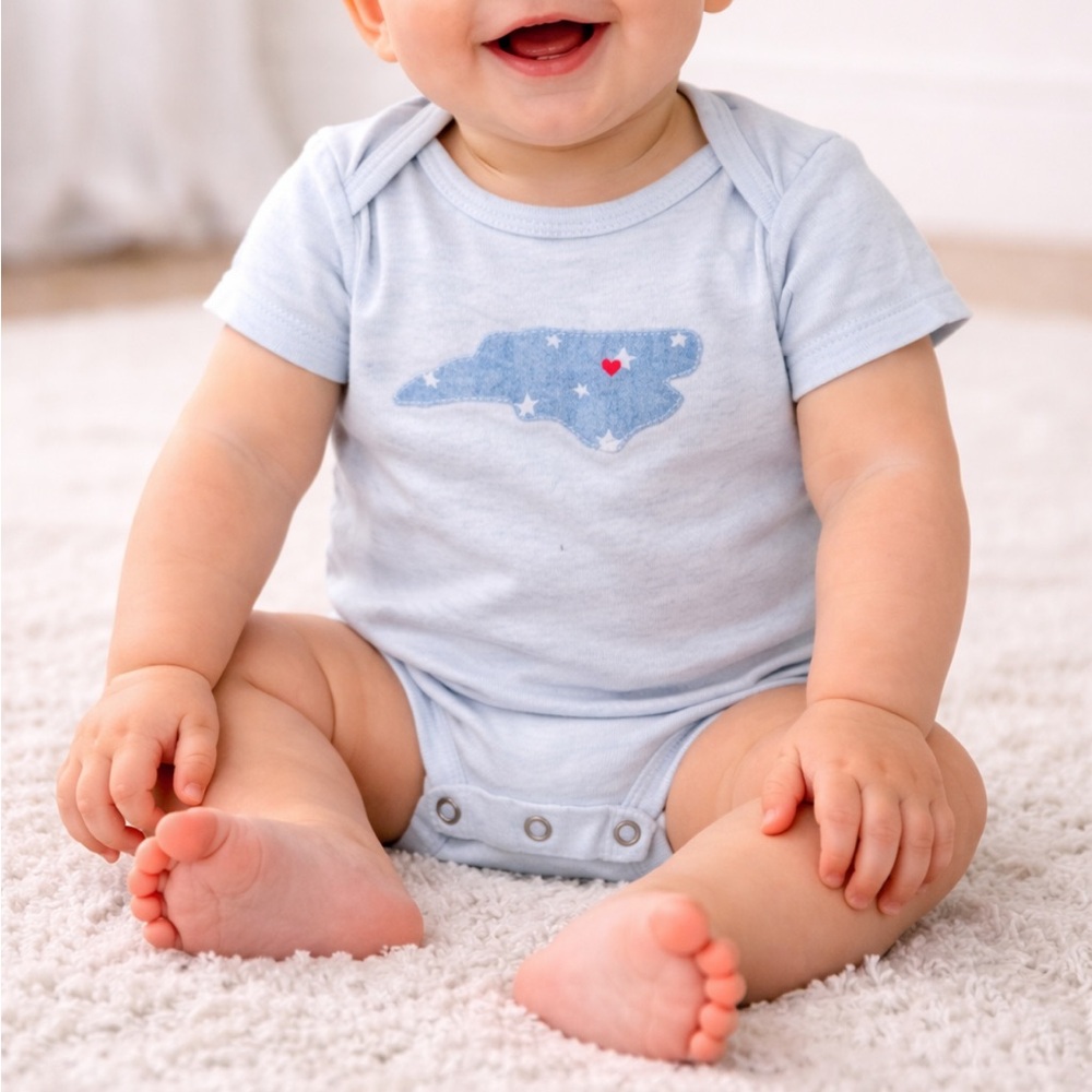 Carter’s Just One You customized Durham North Carolina love white bodysuit 6M